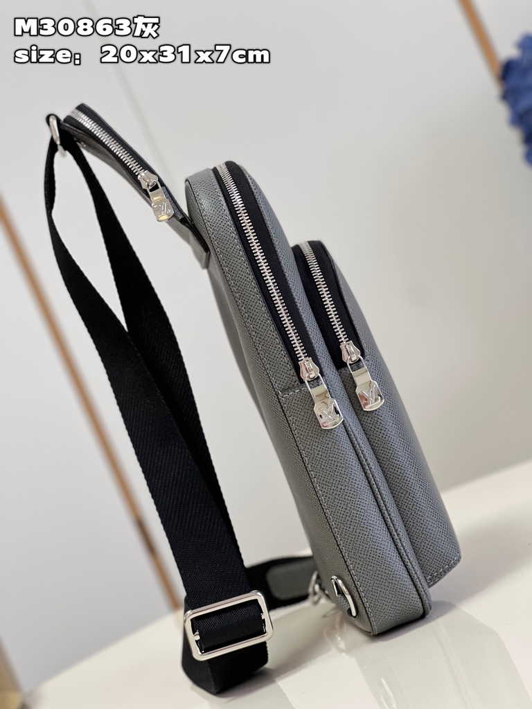 Louis Vuitton M30863 Avenue Slingbag Bag gray Taiga cowhide leather