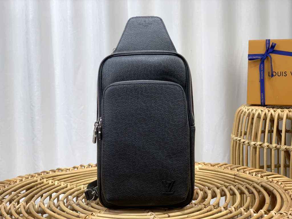 Louis Vuitton M30863 Avenue Slingbag Bag Black Taiga cowhide leather