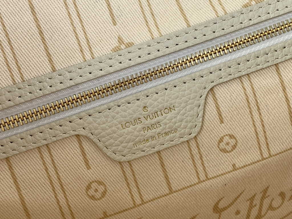 Louis Vuitton M40995 Neverfull MM Tote Bag Denim textile jacquard Beige