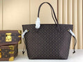 Louis Vuitton M40995 Neverfull MM Tote Bag Denim textile jacquard Brown