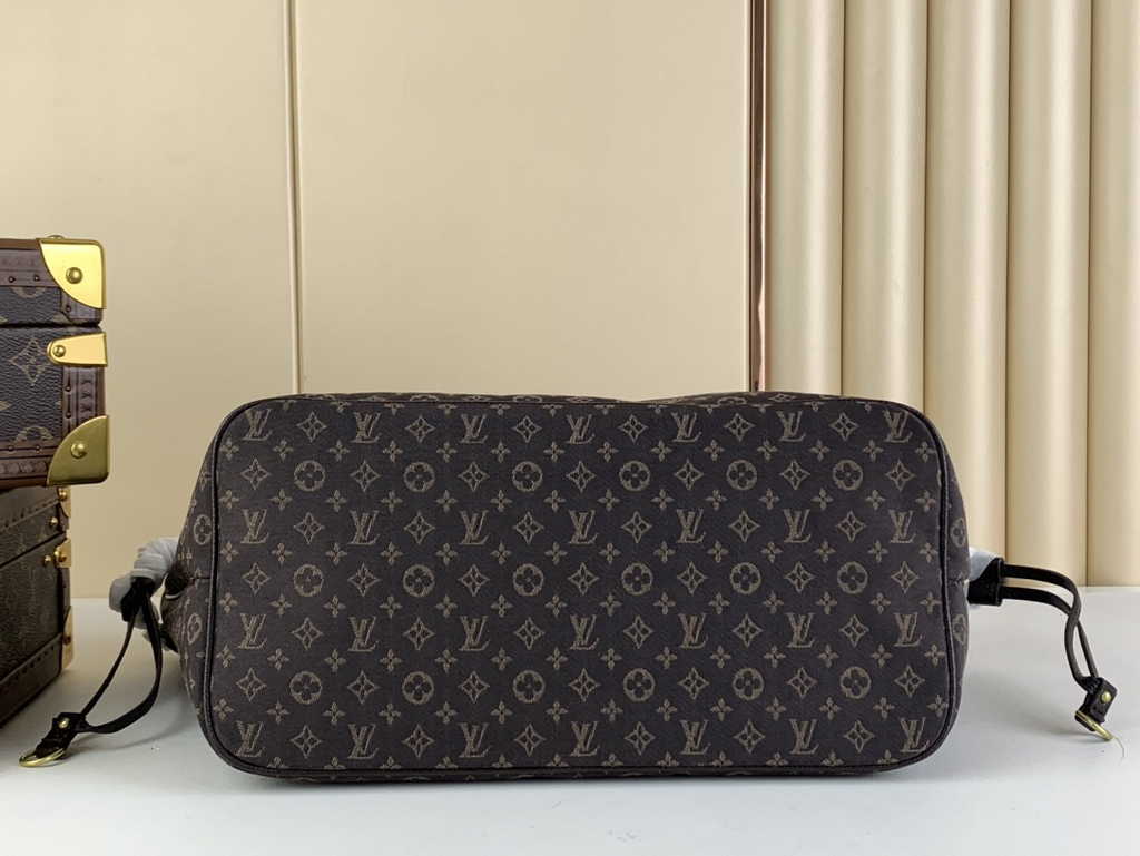 Louis Vuitton M40995 Neverfull MM Tote Bag Denim textile jacquard Brown