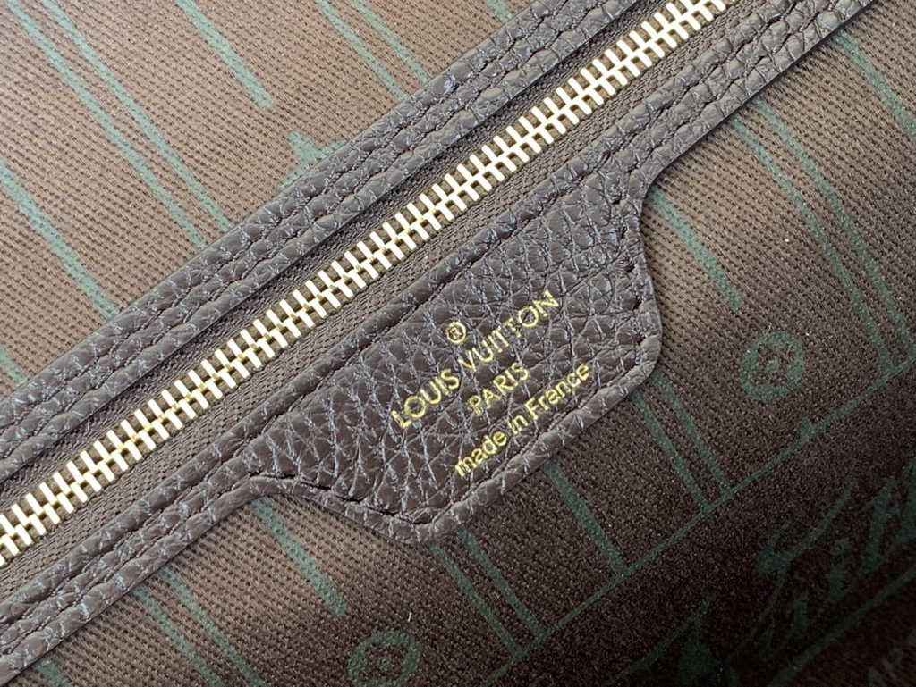 Louis Vuitton M40995 Neverfull MM Tote Bag Denim textile jacquard Brown