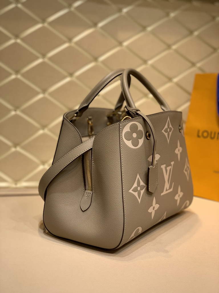 Louis Vuitton M41048 Montaigne MM Monogram Bicolor Leather Gray - Default Title - View 2