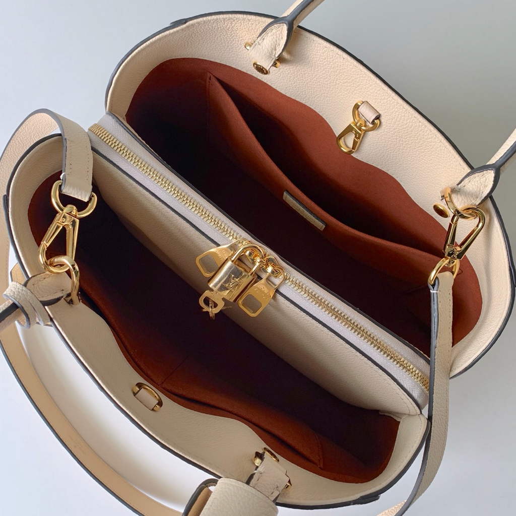 Louis Vuitton M41048 Montaigne MM Monogram Empreinte Leather Beige - Default Title - View 7