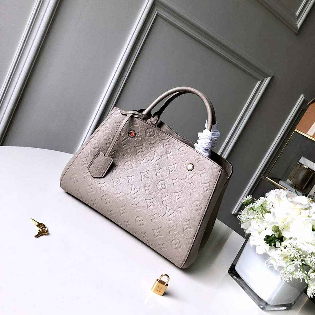 Louis Vuitton M41048 Montaigne MM Monogram Empreinte Leather khaki