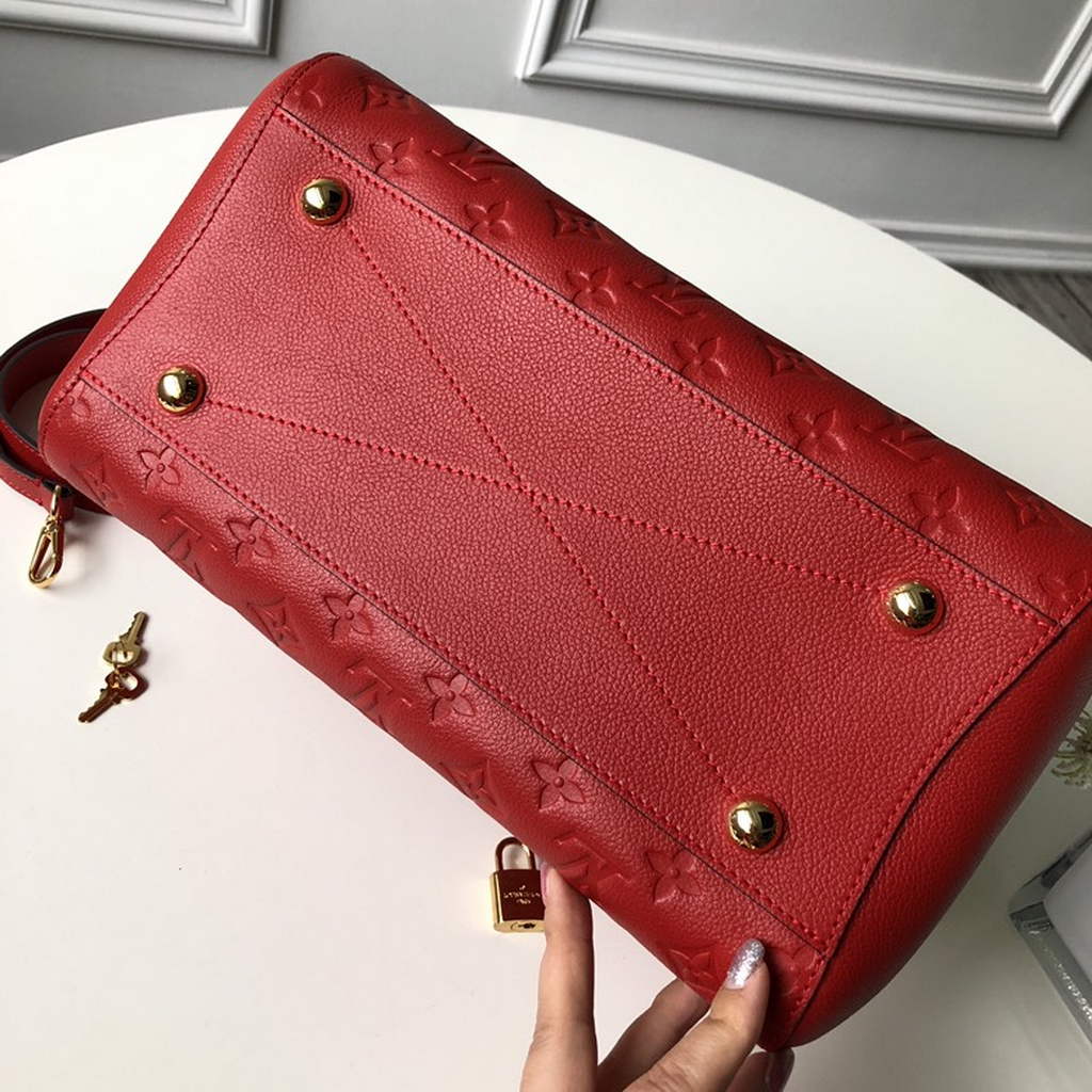 Louis Vuitton M41048 Montaigne MM Monogram Empreinte Leather Red - Default Title - View 4