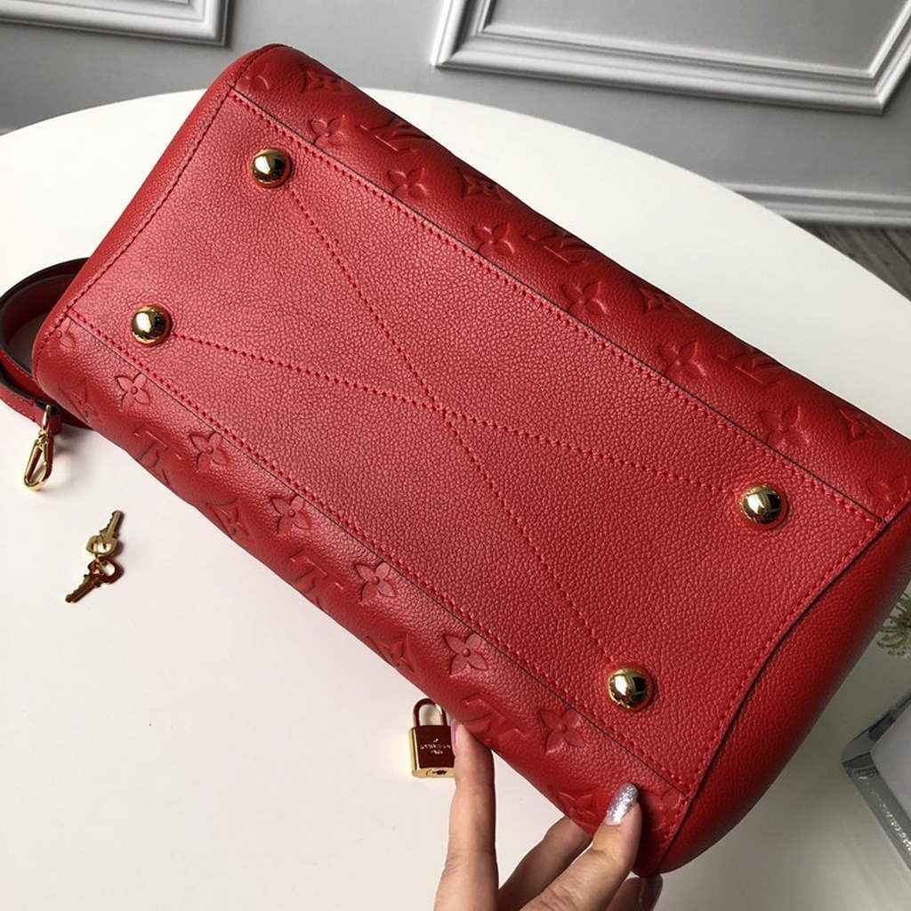 Louis Vuitton M41048 Montaigne MM Monogram Empreinte Leather Red