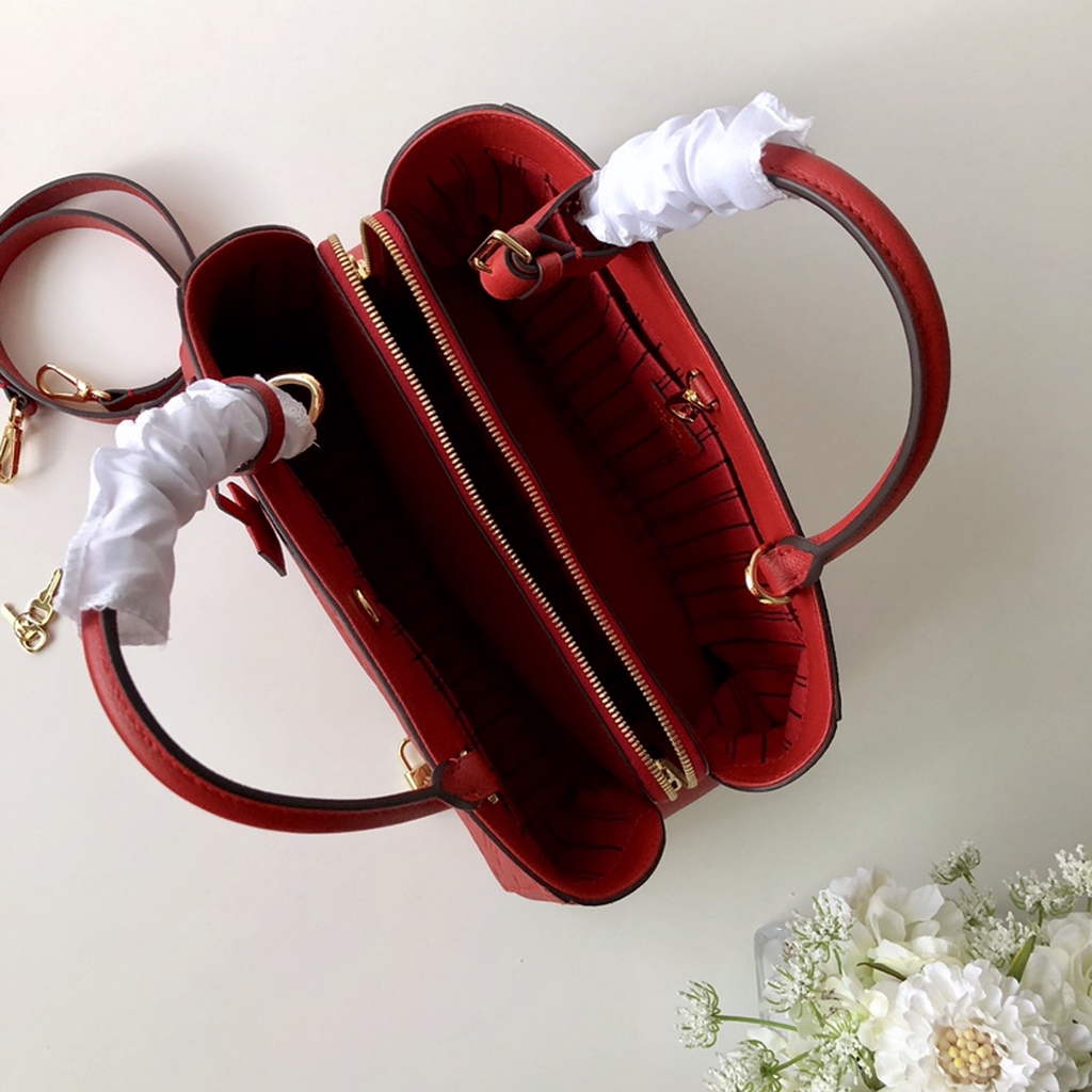 Louis Vuitton M41048 Montaigne MM Monogram Empreinte Leather Red - Default Title - View 9