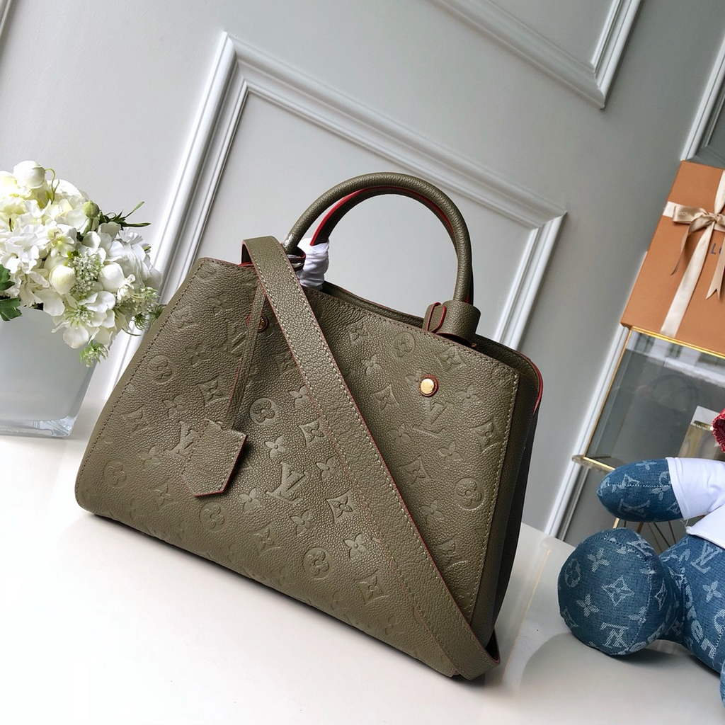 Louis Vuitton M41048 Montaigne MM Monogram Empreinte Leather Green - Default Title - View 1