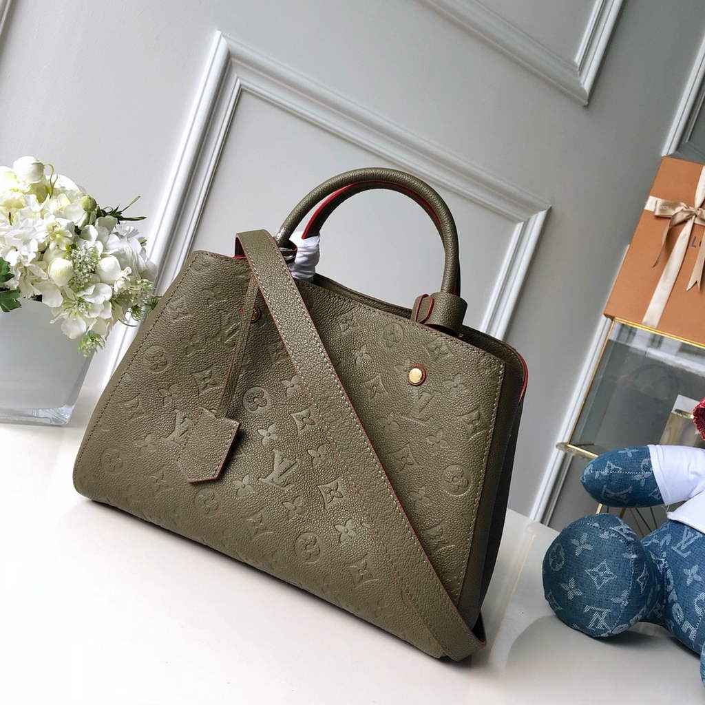 Louis Vuitton M41048 Montaigne MM Monogram Empreinte Leather Green