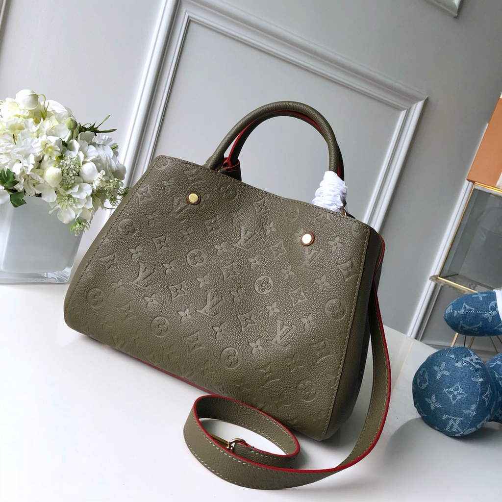 Louis Vuitton M41048 Montaigne MM Monogram Empreinte Leather Green