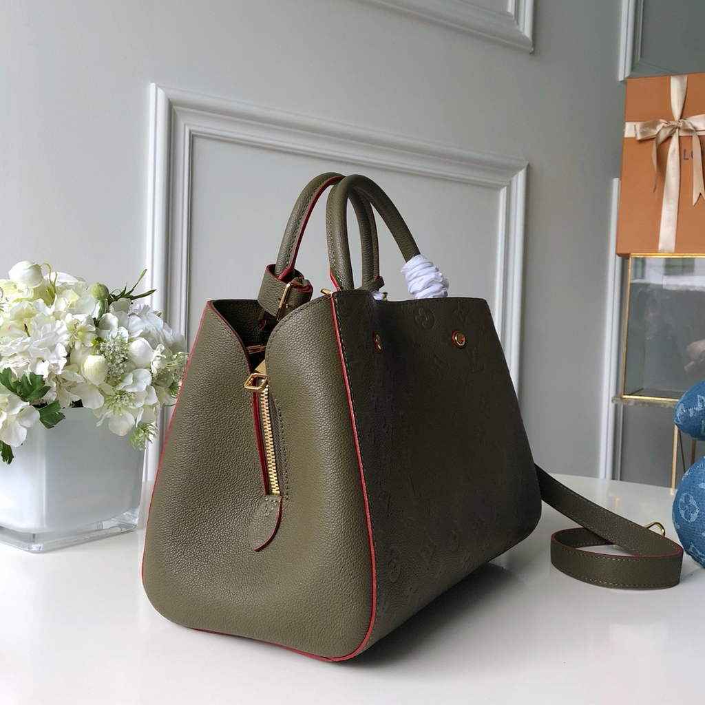 Louis Vuitton M41048 Montaigne MM Monogram Empreinte Leather Green