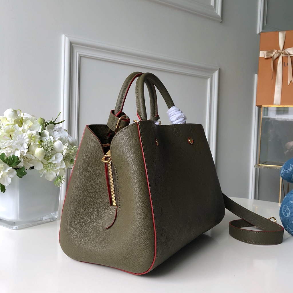 Louis Vuitton M41048 Montaigne MM Monogram Empreinte Leather Green - Default Title - View 3
