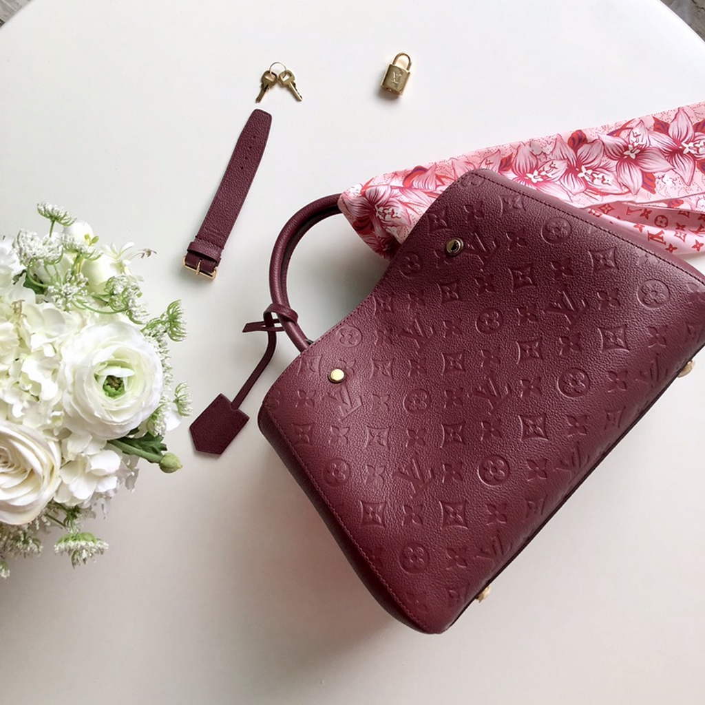 Louis Vuitton M41048 Montaigne MM Monogram Empreinte Leather Wine Red - Default Title - View 2