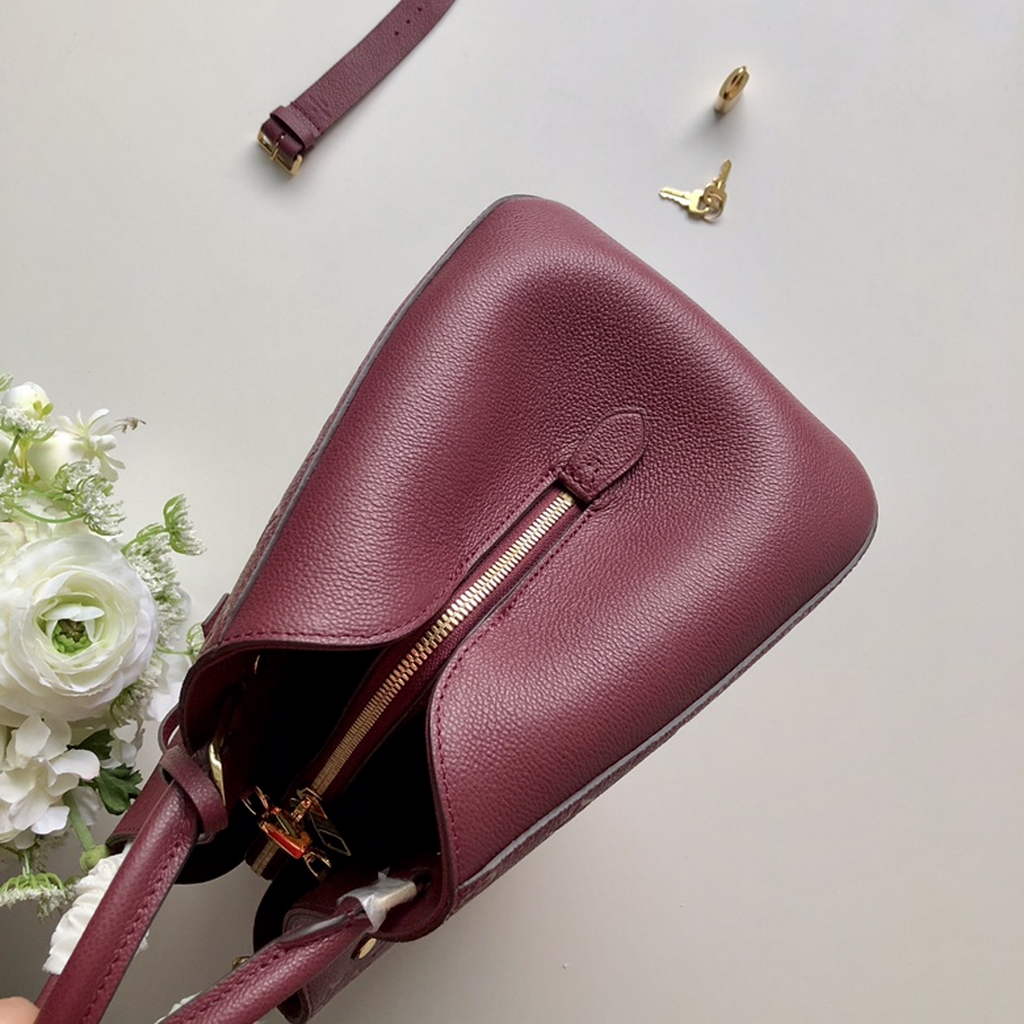 Louis Vuitton M41048 Montaigne MM Monogram Empreinte Leather Wine Red - Default Title - View 3