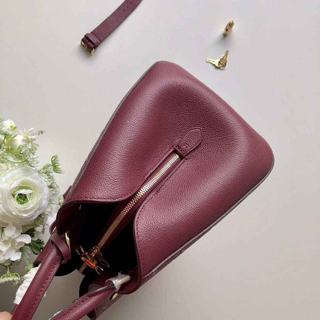 Louis Vuitton M41048 Montaigne MM Monogram Empreinte Leather Wine Red