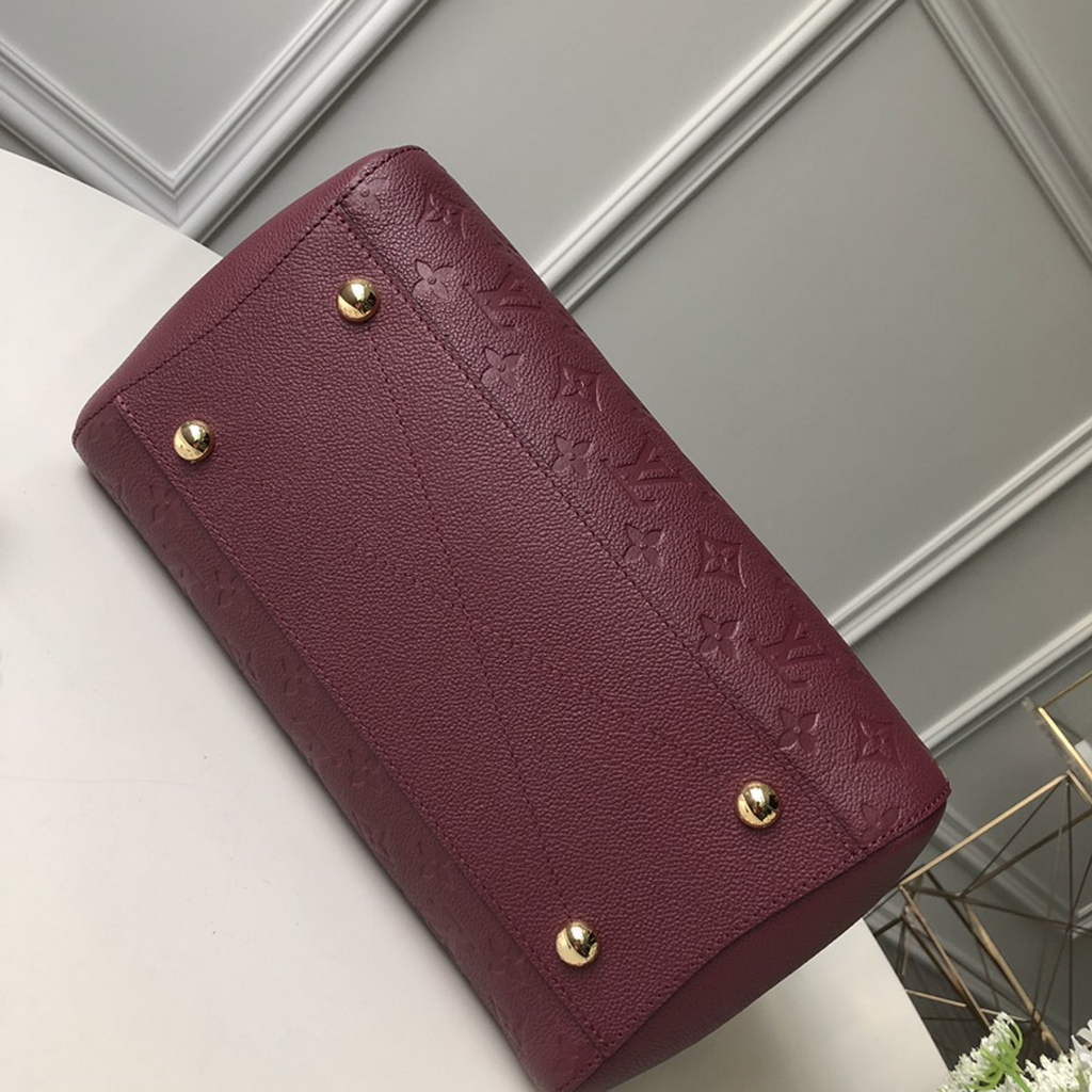 Louis Vuitton M41048 Montaigne MM Monogram Empreinte Leather Wine Red - Default Title - View 4