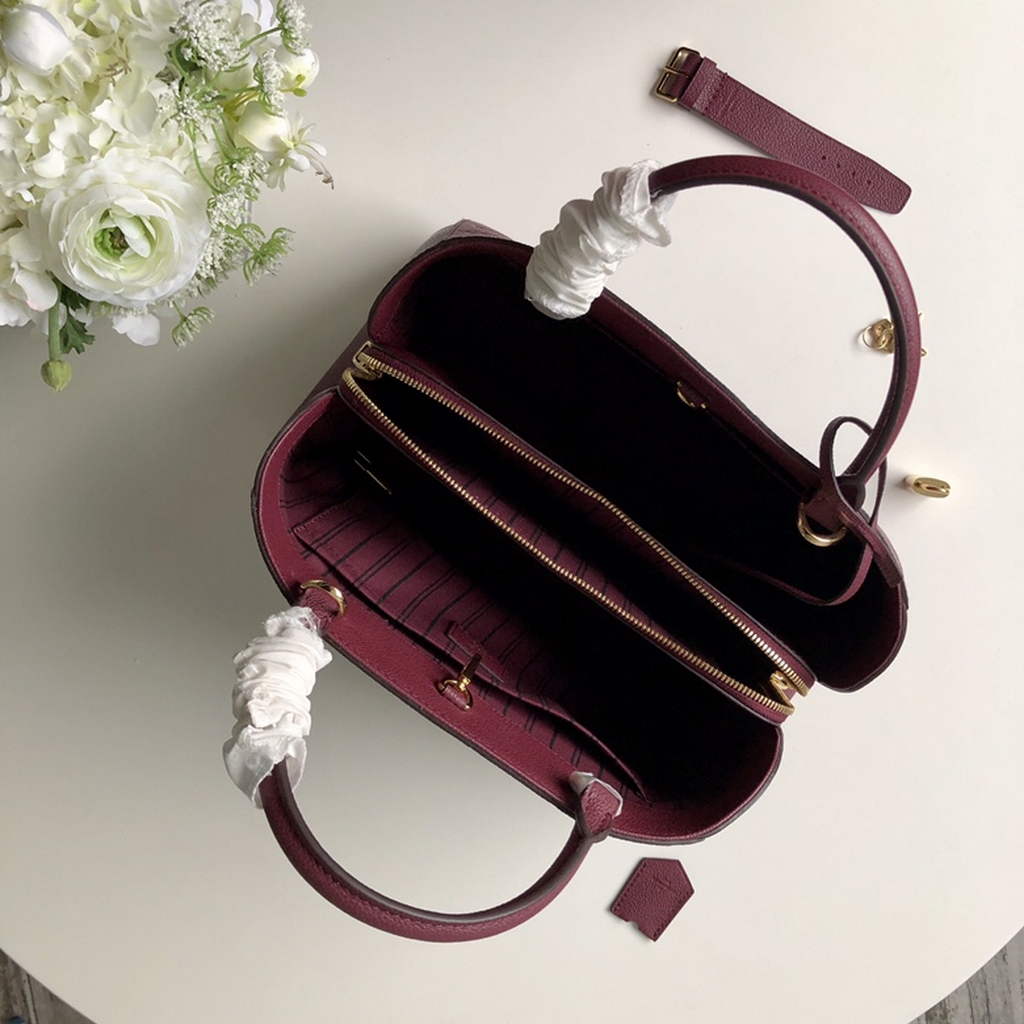 Louis Vuitton M41048 Montaigne MM Monogram Empreinte Leather Wine Red - Default Title - View 9