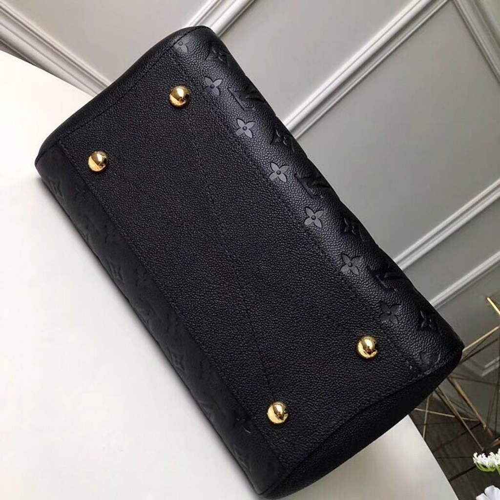 Louis Vuitton M41048 Montaigne MM Monogram Empreinte Leather Black