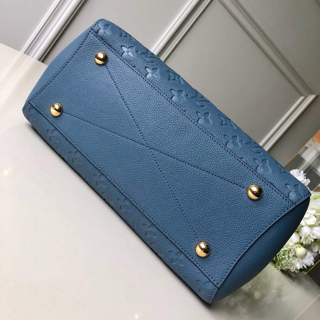 Louis Vuitton M41048 Montaigne MM Monogram Empreinte Leather Blue - Default Title - View 3