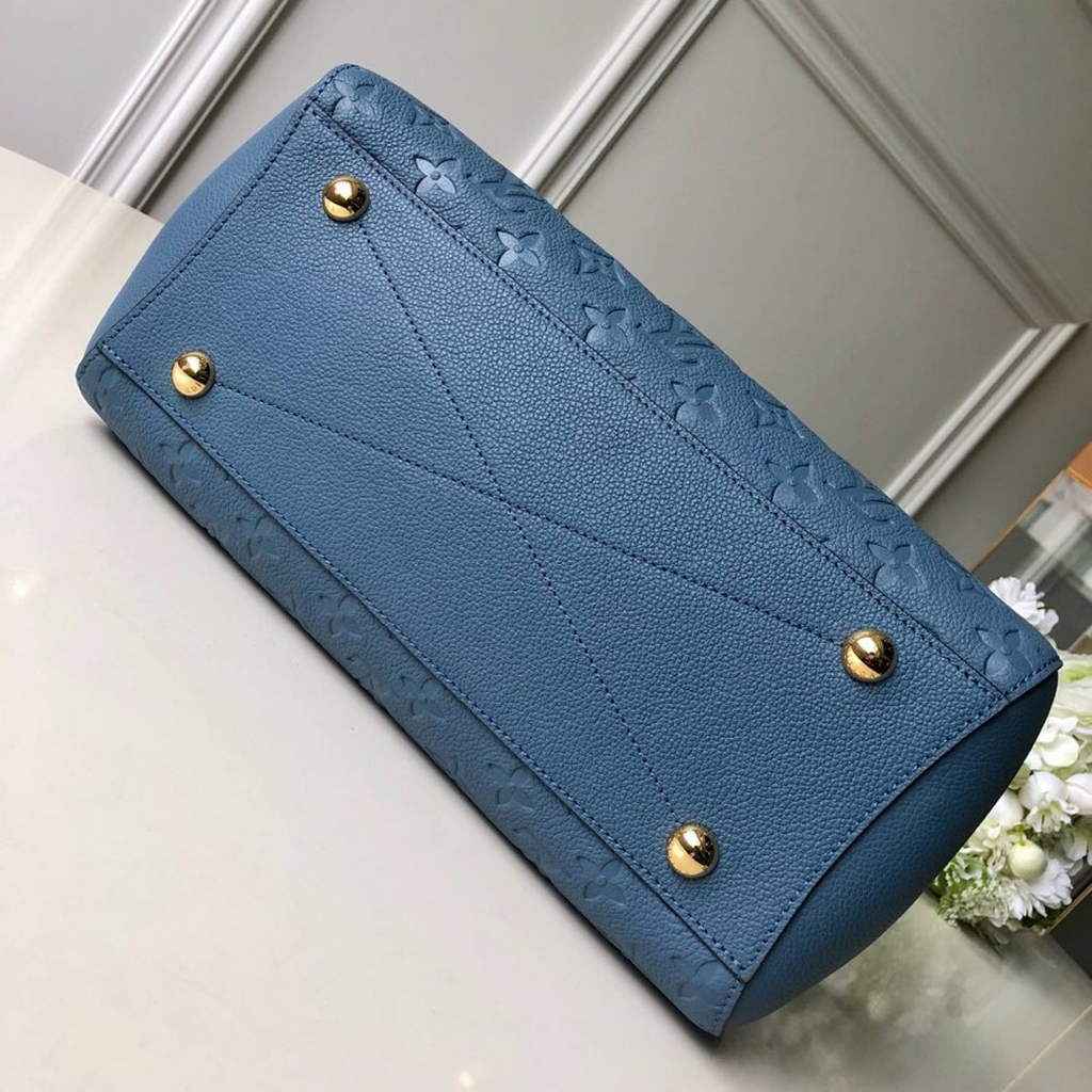 Louis Vuitton M41048 Montaigne MM Monogram Empreinte Leather Blue