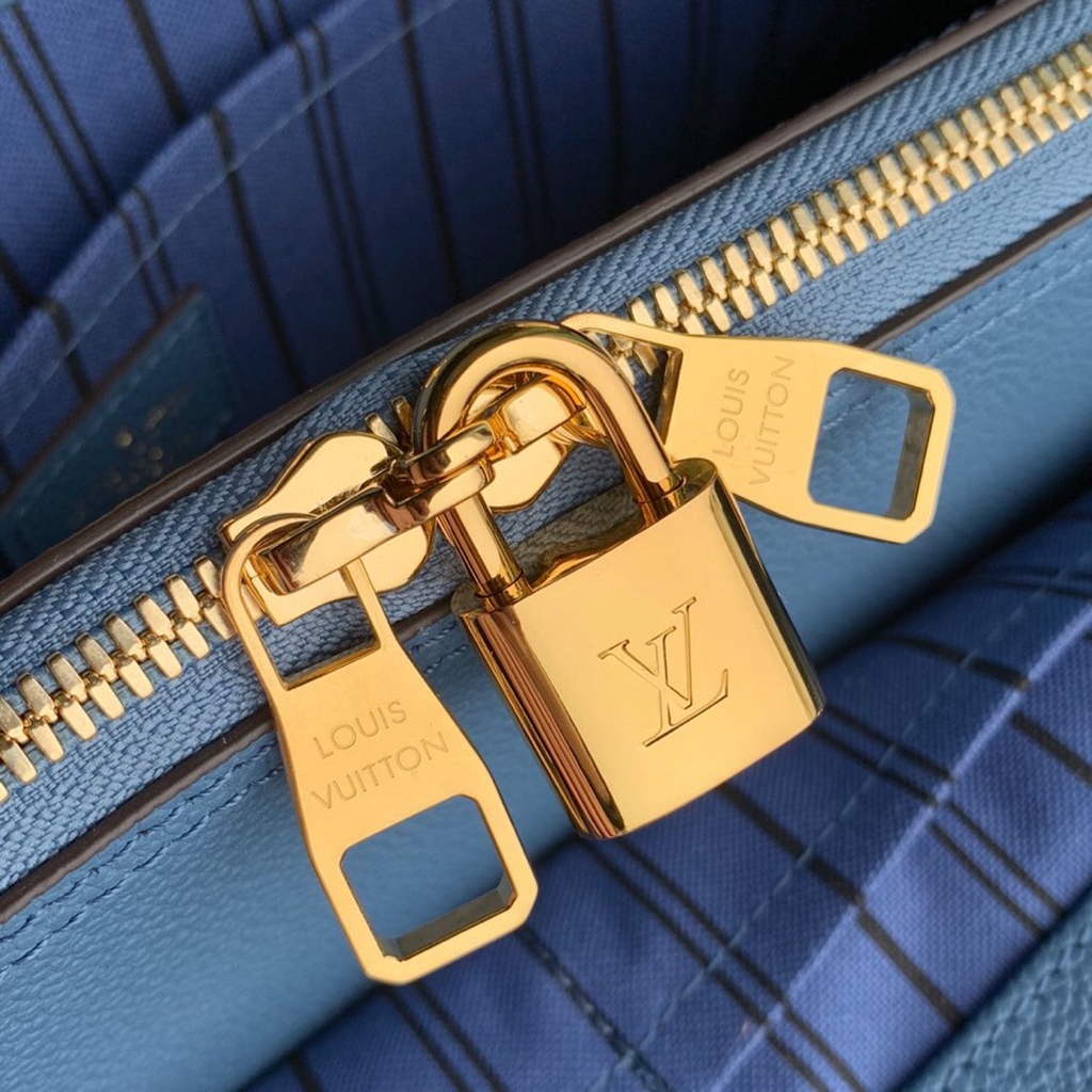 Louis Vuitton M41048 Montaigne MM Monogram Empreinte Leather Blue - Default Title - View 7