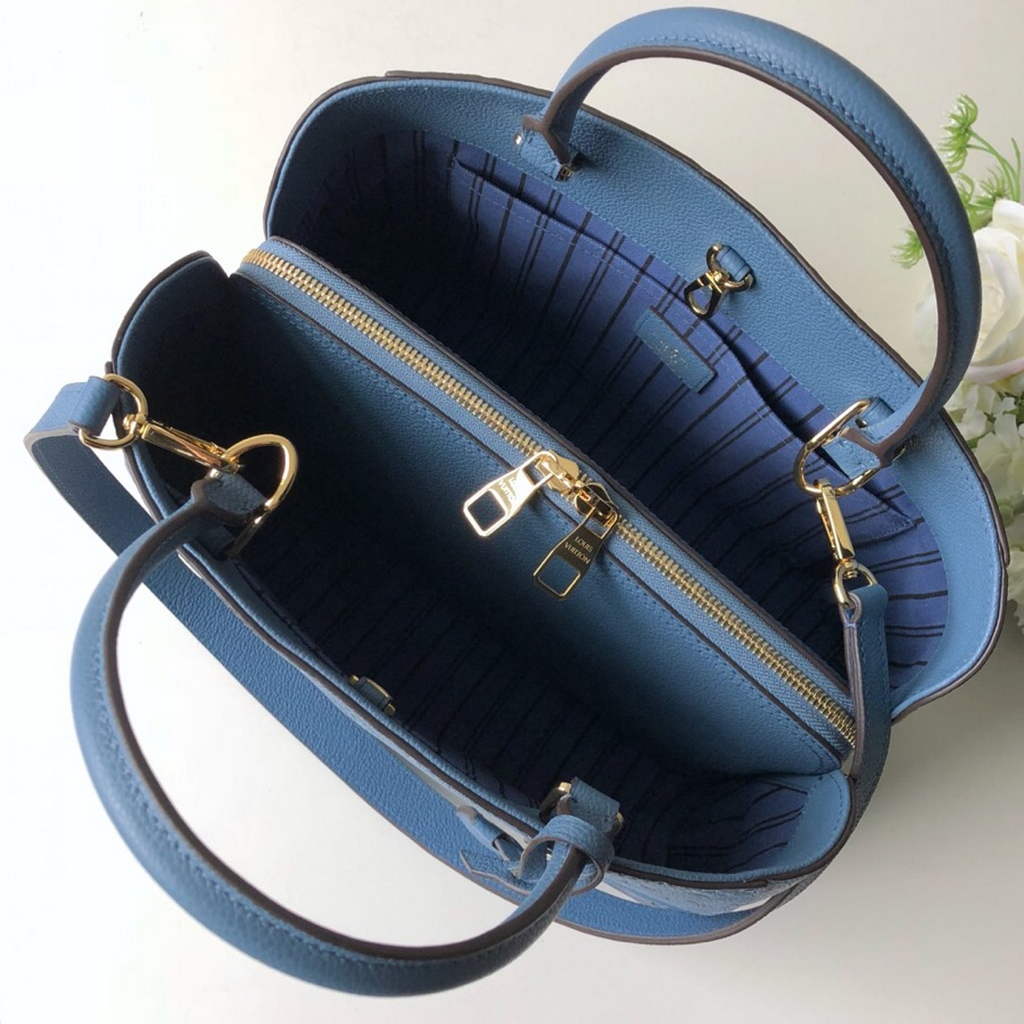 Louis Vuitton M41048 Montaigne MM Monogram Empreinte Leather Blue - Default Title - View 8