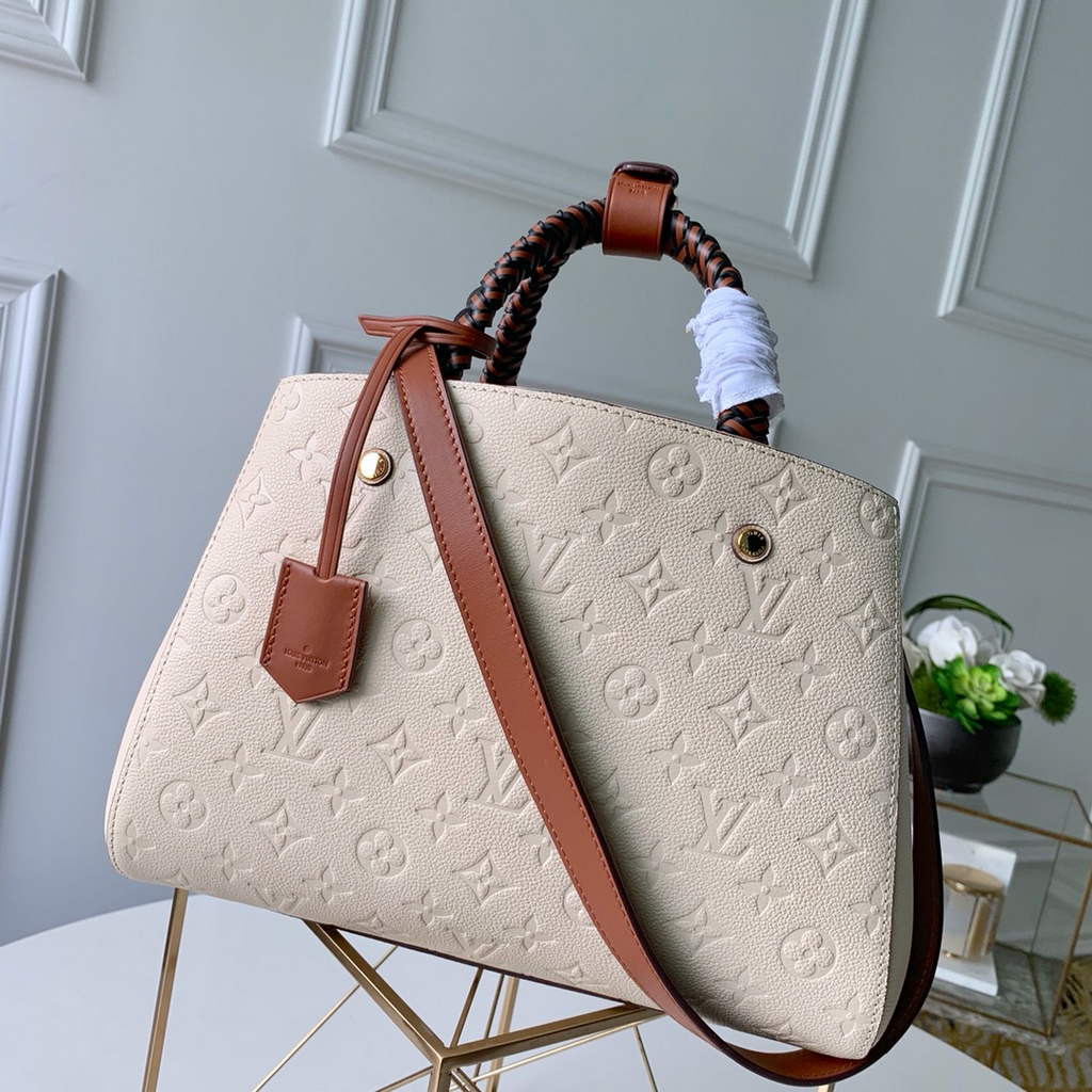 Louis Vuitton M41048 Montaigne MM Monogram Empreinte Leather White - Default Title - View 1
