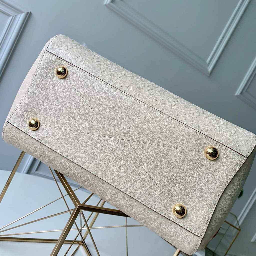 Louis Vuitton M41048 Montaigne MM Monogram Empreinte Leather White
