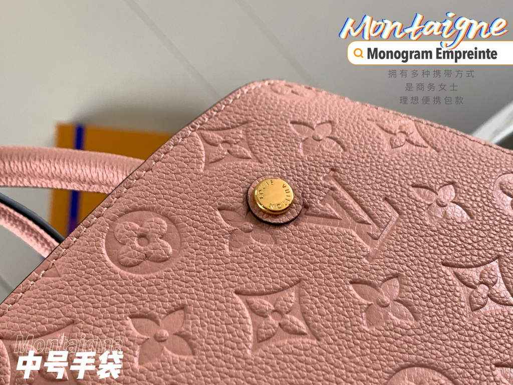 Louis Vuitton M41048 Montaigne MM Monogram Leather Pink