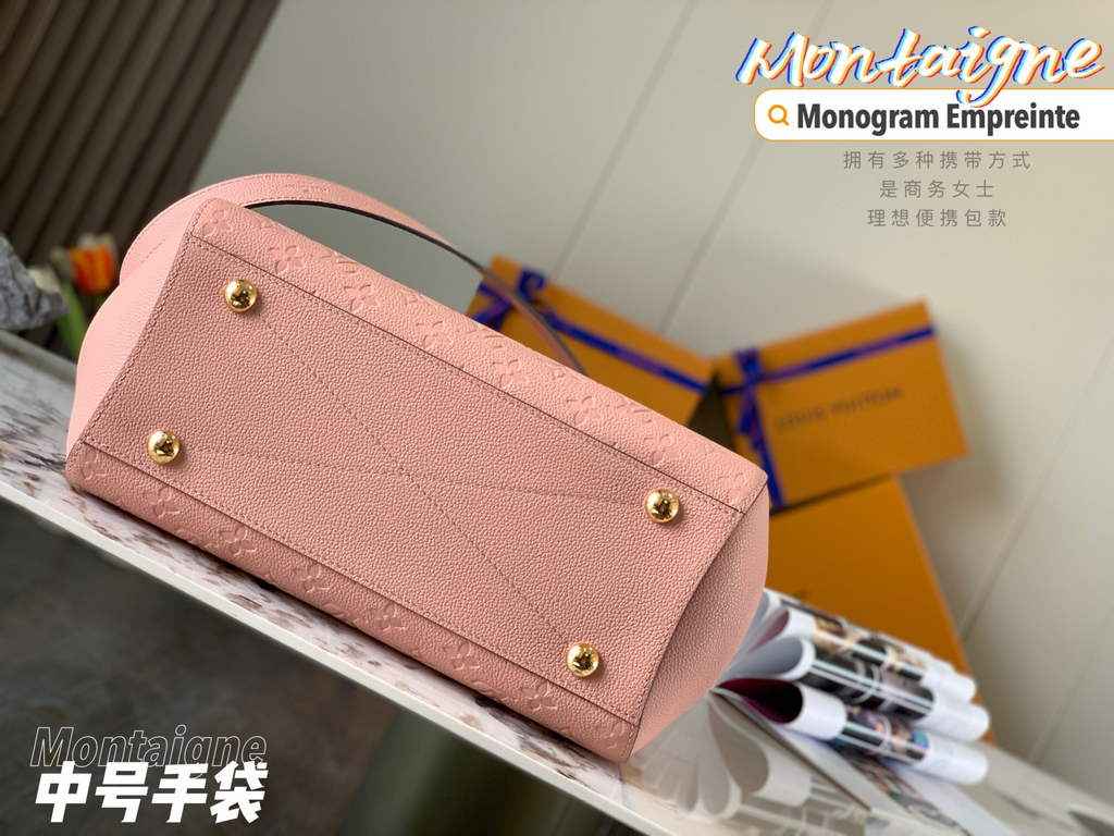 Louis Vuitton M41048 Montaigne MM Monogram Leather Pink