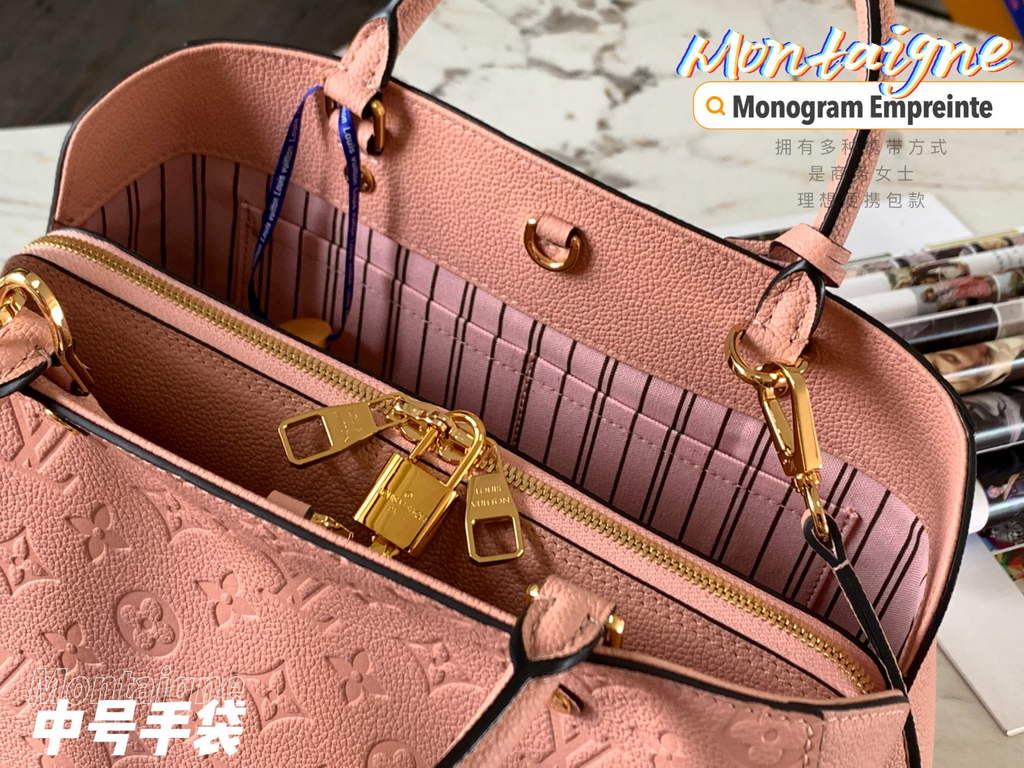 Louis Vuitton M41048 Montaigne MM Monogram Leather Pink - Default Title - View 7