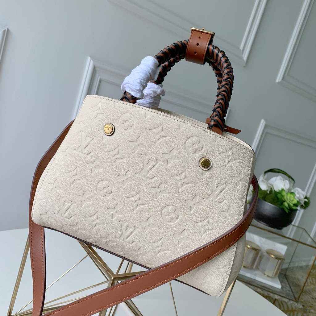 Louis Vuitton M41053 Montaigne BB Monogram Empreinte Leather White
