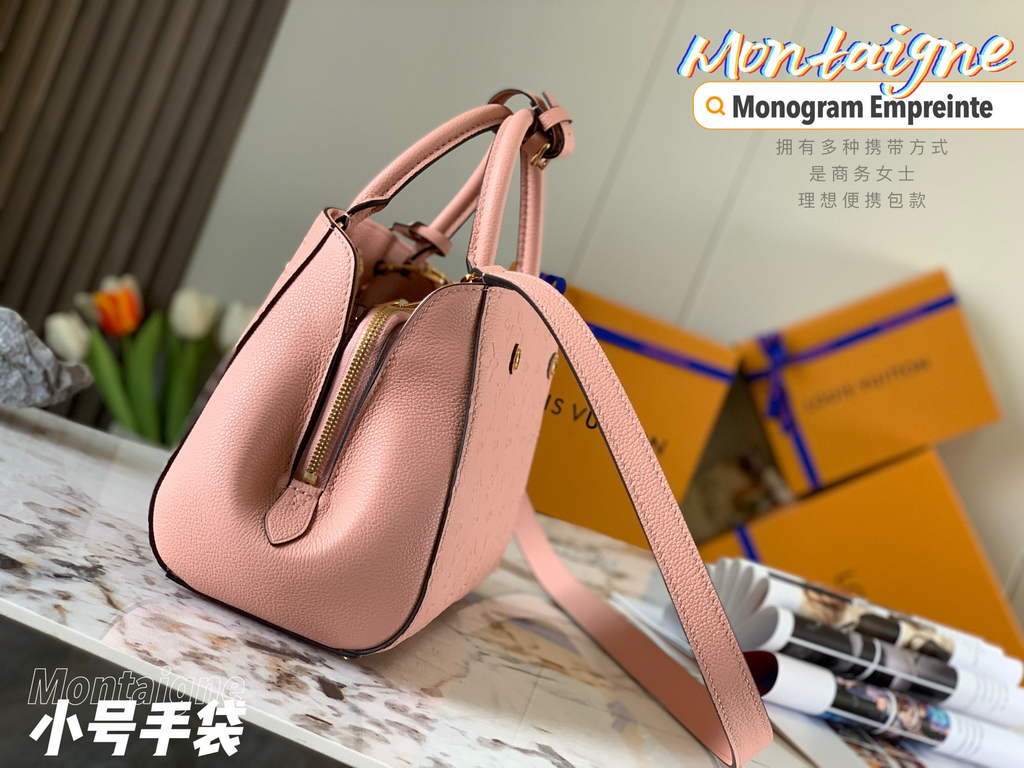 Louis Vuitton M41053 Montaigne BB Monogram Empreinte Leather Pink - Default Title - View 2