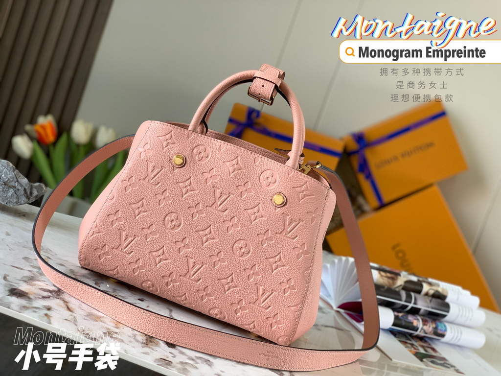 Louis Vuitton M41053 Montaigne BB Monogram Empreinte Leather Pink - Default Title - View 3