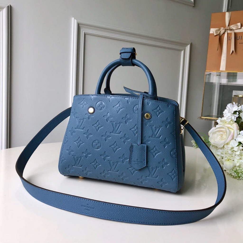 Louis Vuitton M41053 Montaigne BB Monogram Empreinte Leather Blue - Default Title - View 1
