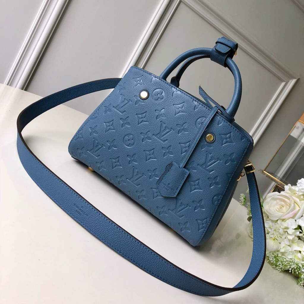 Louis Vuitton M41053 Montaigne BB Monogram Empreinte Leather Blue
