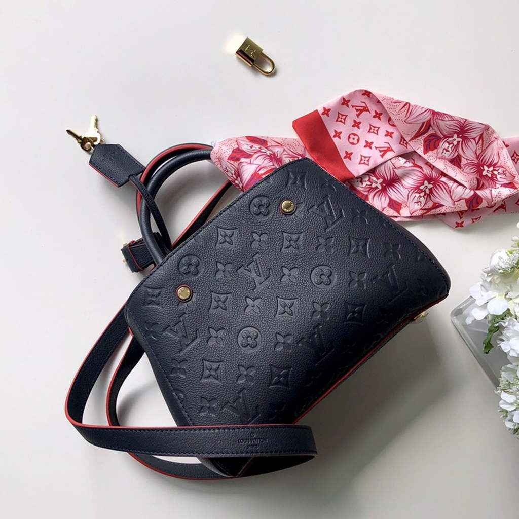 Louis Vuitton M42747 Montaigne BB Monogram Empreinte Leather navy blue