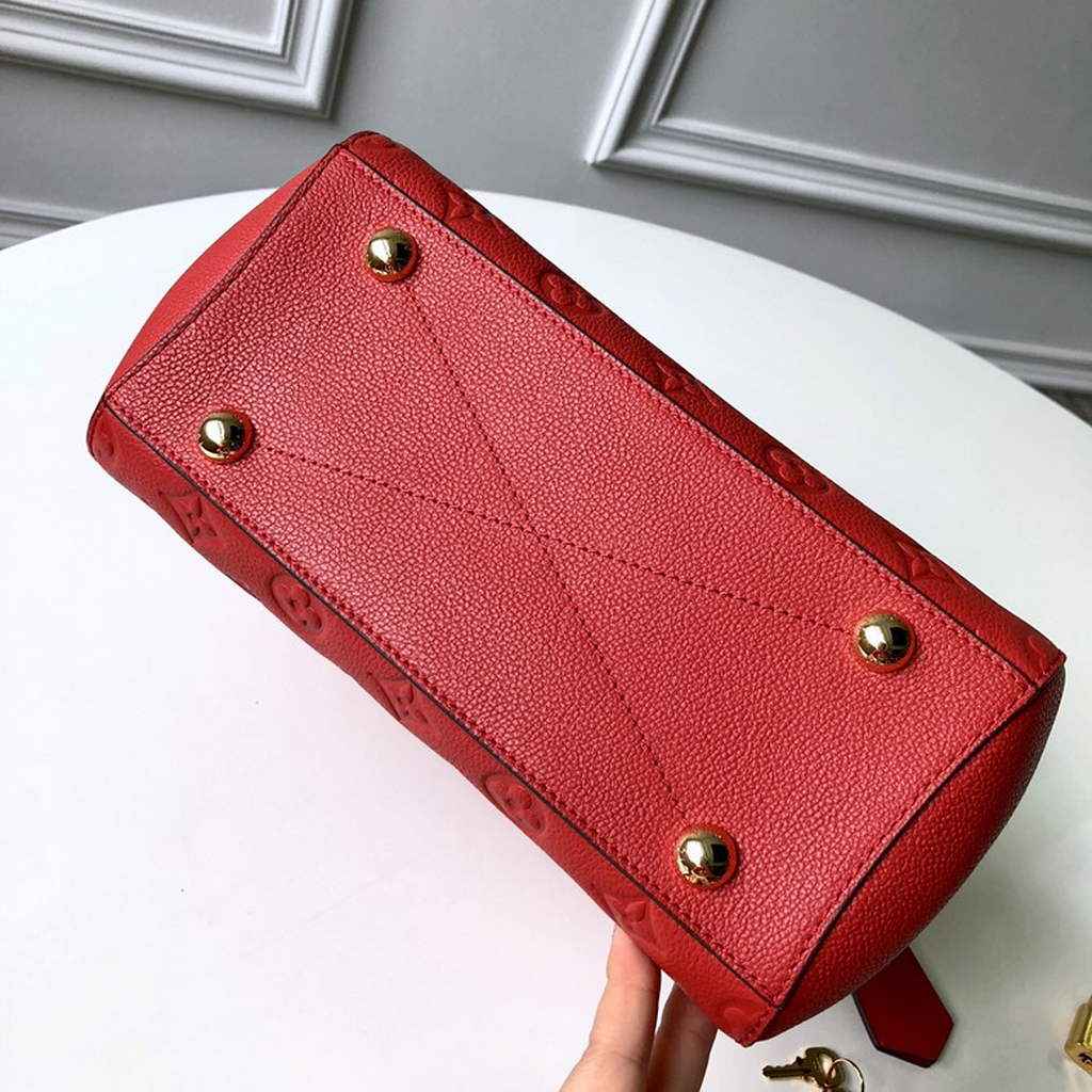 Louis Vuitton M41053 Montaigne BB Monogram Empreinte Leather Red