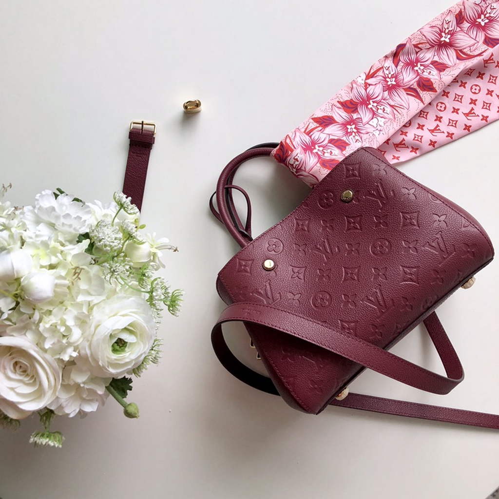 Louis Vuitton M41053 Montaigne BB Monogram Empreinte Leather Wine Red - Default Title - View 2
