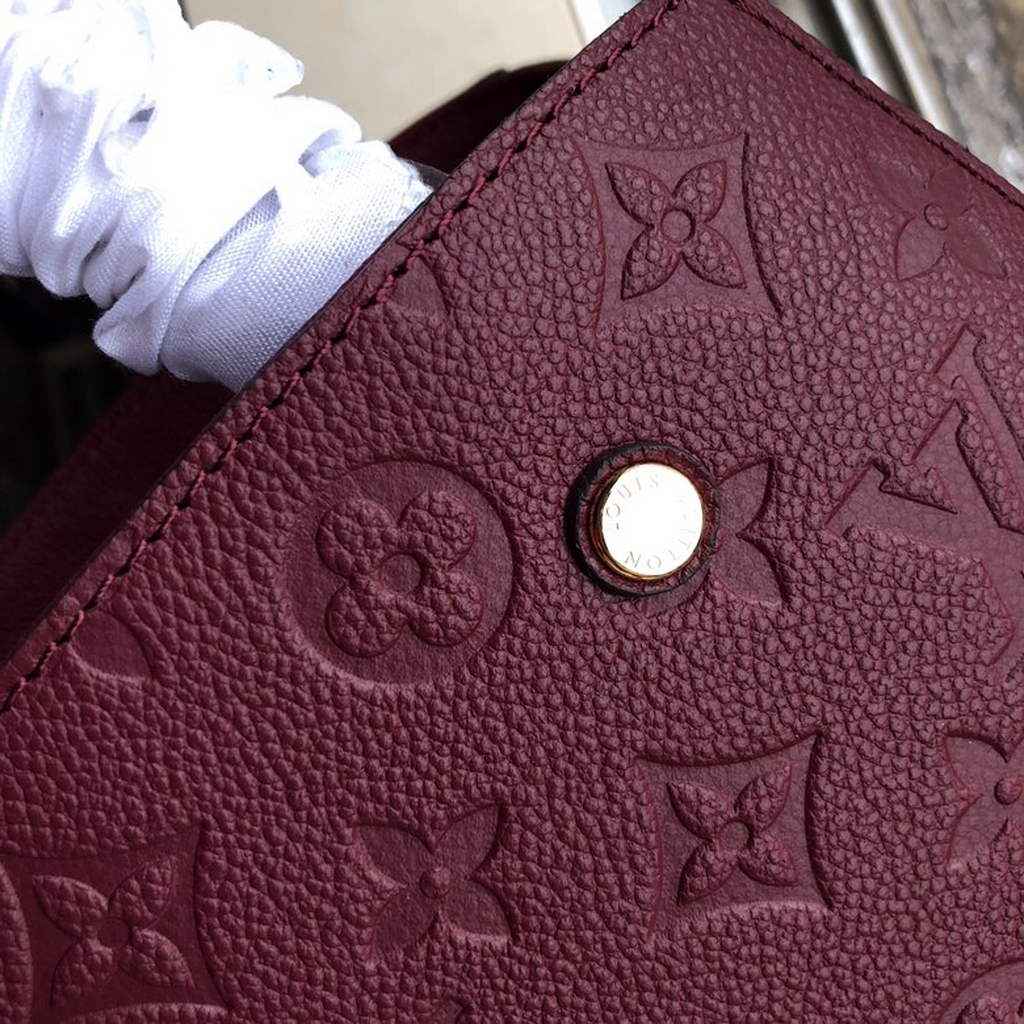 Louis Vuitton M41053 Montaigne BB Monogram Empreinte Leather Wine Red