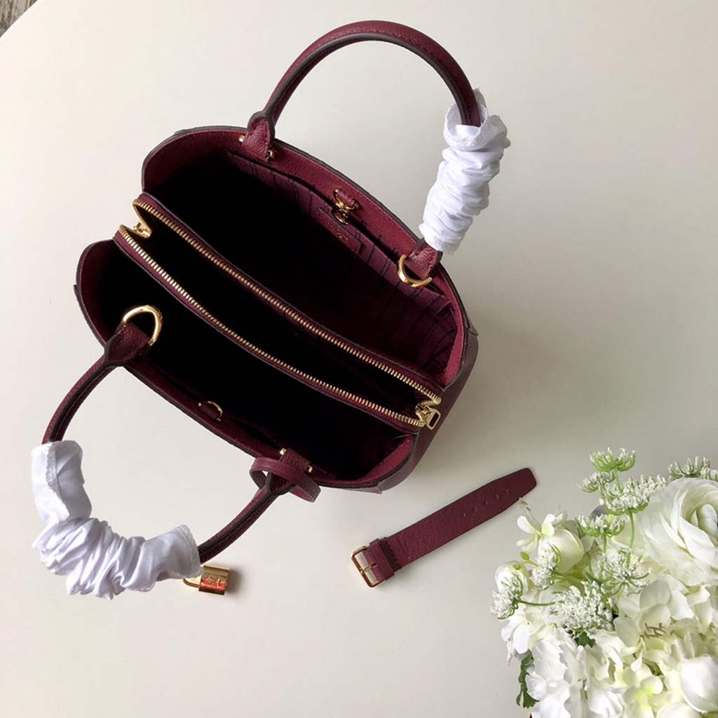 Louis Vuitton M41053 Montaigne BB Monogram Empreinte Leather Wine Red - Default Title - View 9