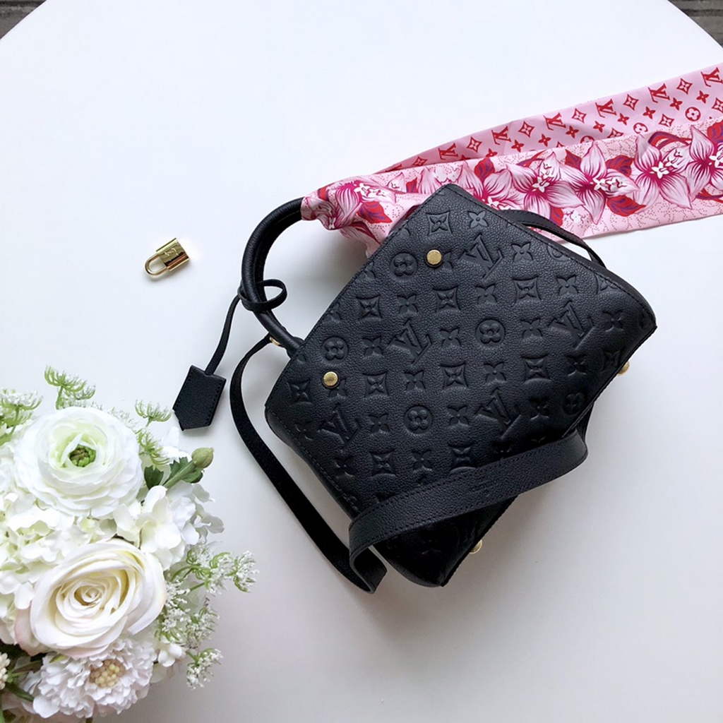 Louis Vuitton M41053 Montaigne BB Monogram Empreinte Leather Black - Default Title - View 2
