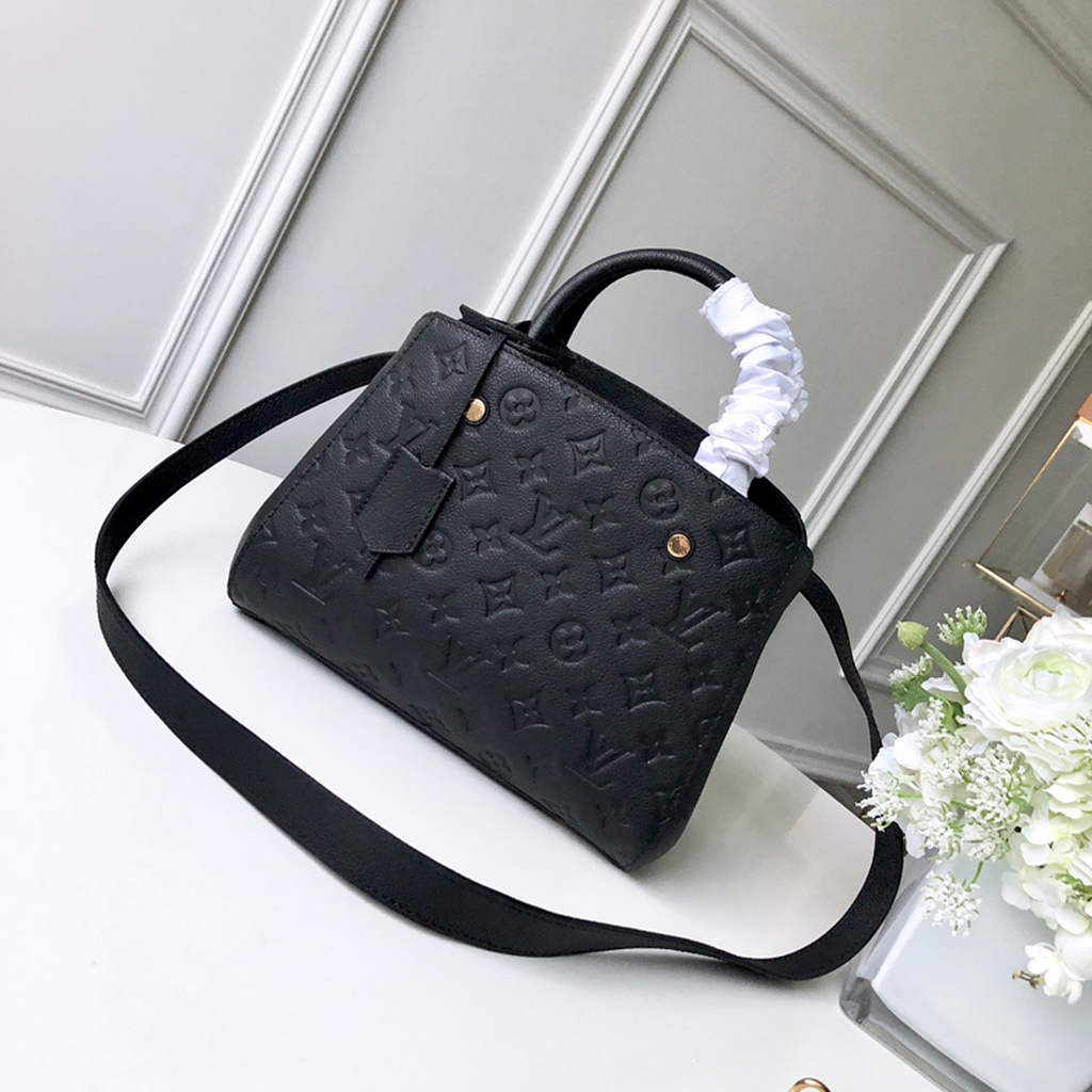 Louis Vuitton M41053 Montaigne BB Monogram Empreinte Leather Black - Default Title - View 1