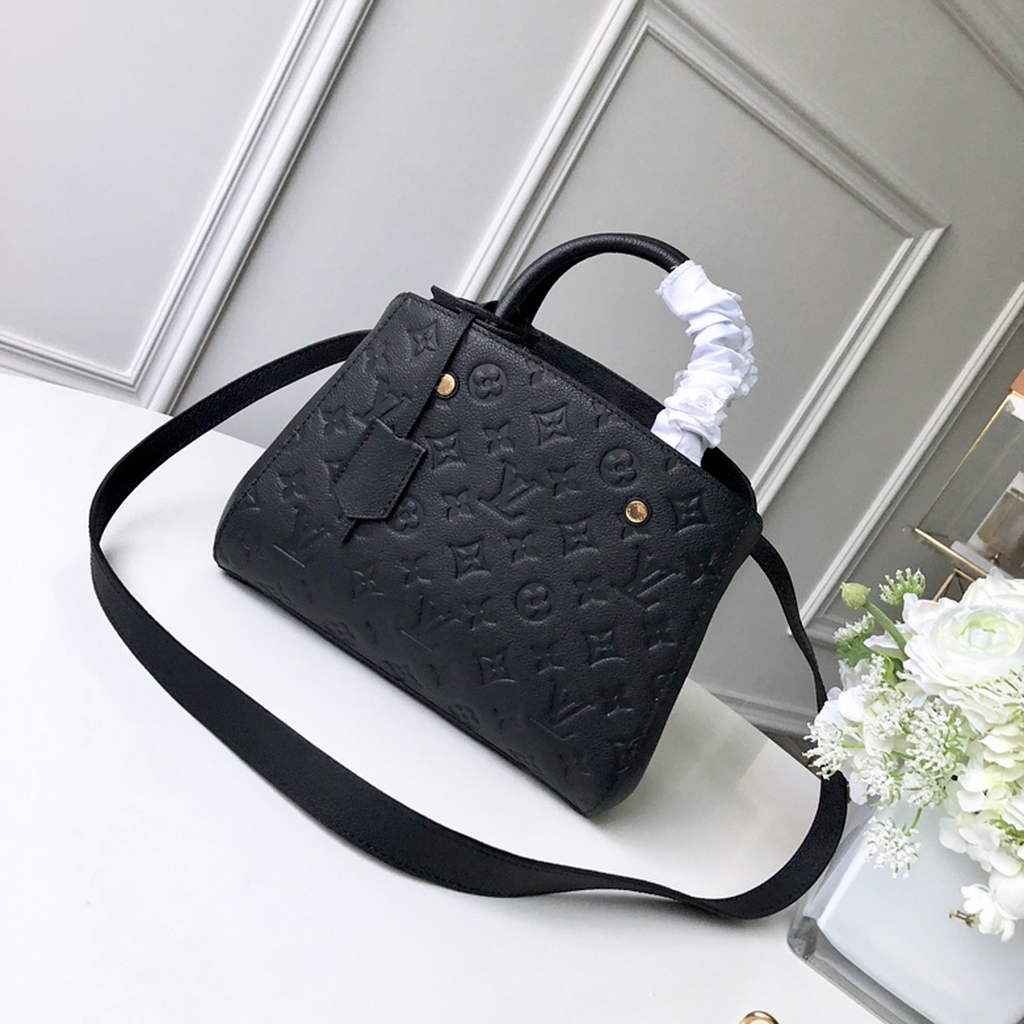 Louis Vuitton M41053 Montaigne BB Monogram Empreinte Leather Black