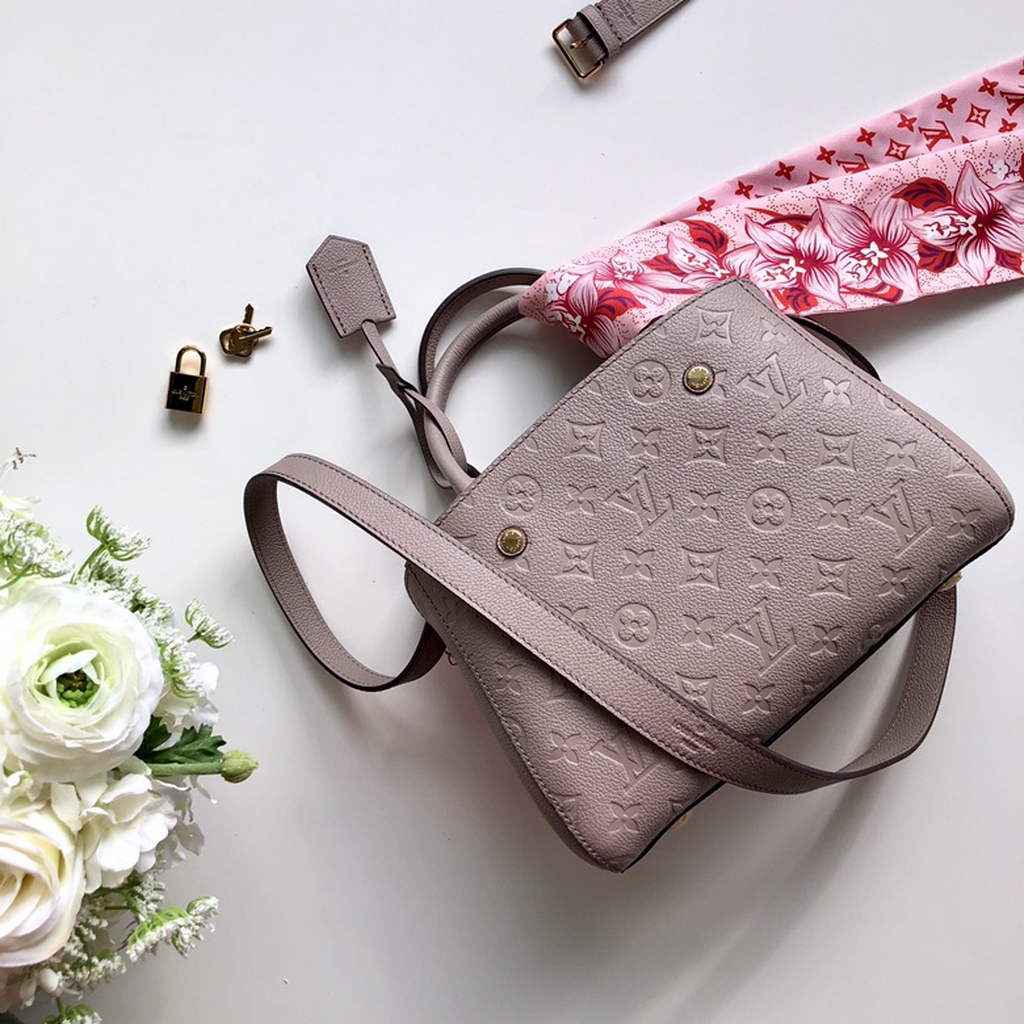 Louis Vuitton M41053 Montaigne BB Monogram Empreinte Leather khaki