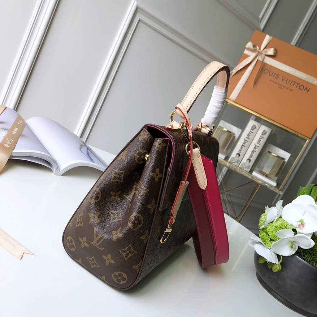 Louis Vuitton M42735 Cluny MM Bag Monogram Canvas Red