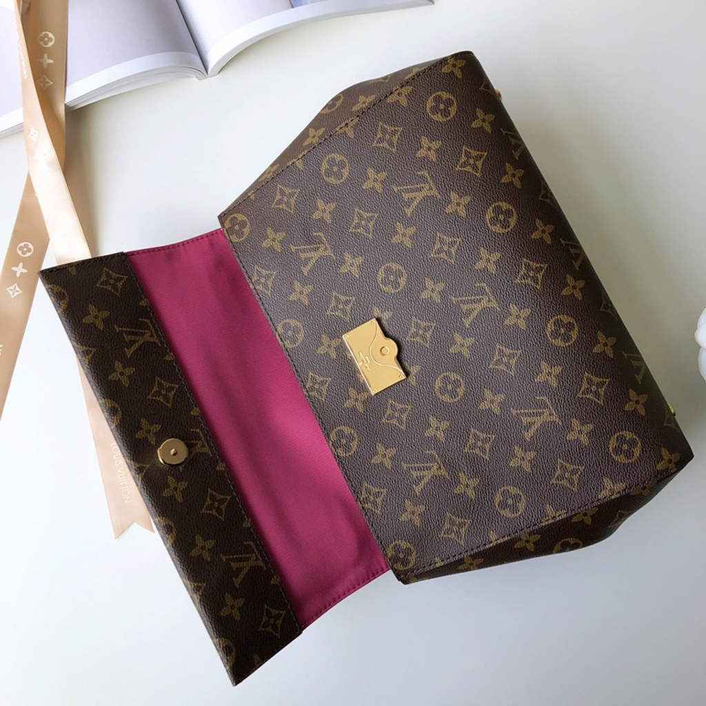 Louis Vuitton M42735 Cluny MM Bag Monogram Canvas Red