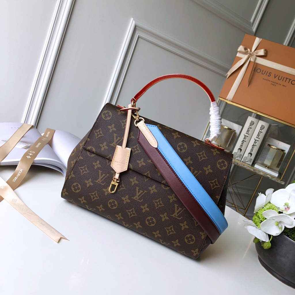 Louis Vuitton M42735 Cluny MM Bag Monogram Canvas Blue