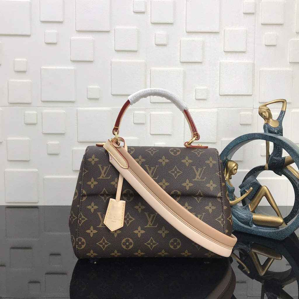 Louis Vuitton M42738 Cluny BB Bag Monogram Canvas Beige